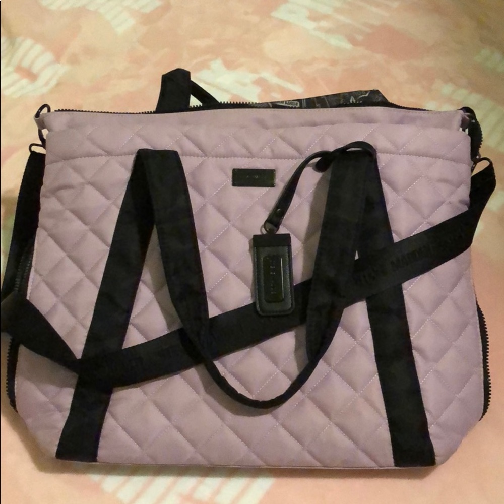 Steve Madden purple tote bag 3 big pockets one zip
